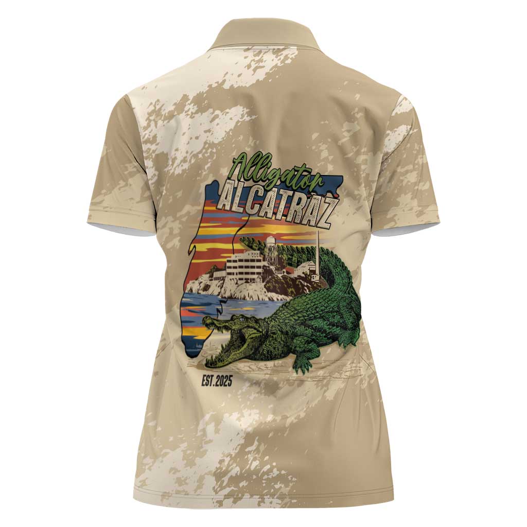 Alligator Alcatraz Retro Women Polo Shirt The Swamp - Wonder Print Shop