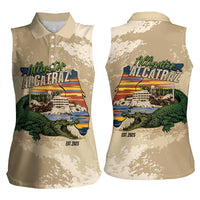 Alligator Alcatraz Retro Women Sleeveless Polo Shirt The Swamp - Wonder Print Shop