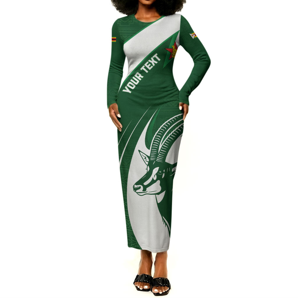 Zimbabwe Sables Afro Batik Personalized Long Sleeve Bodycon Dress