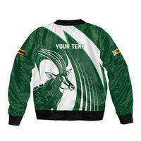 Zimbabwe Sables Afro Batik Personalized Sleeve Zip Bomber Jacket