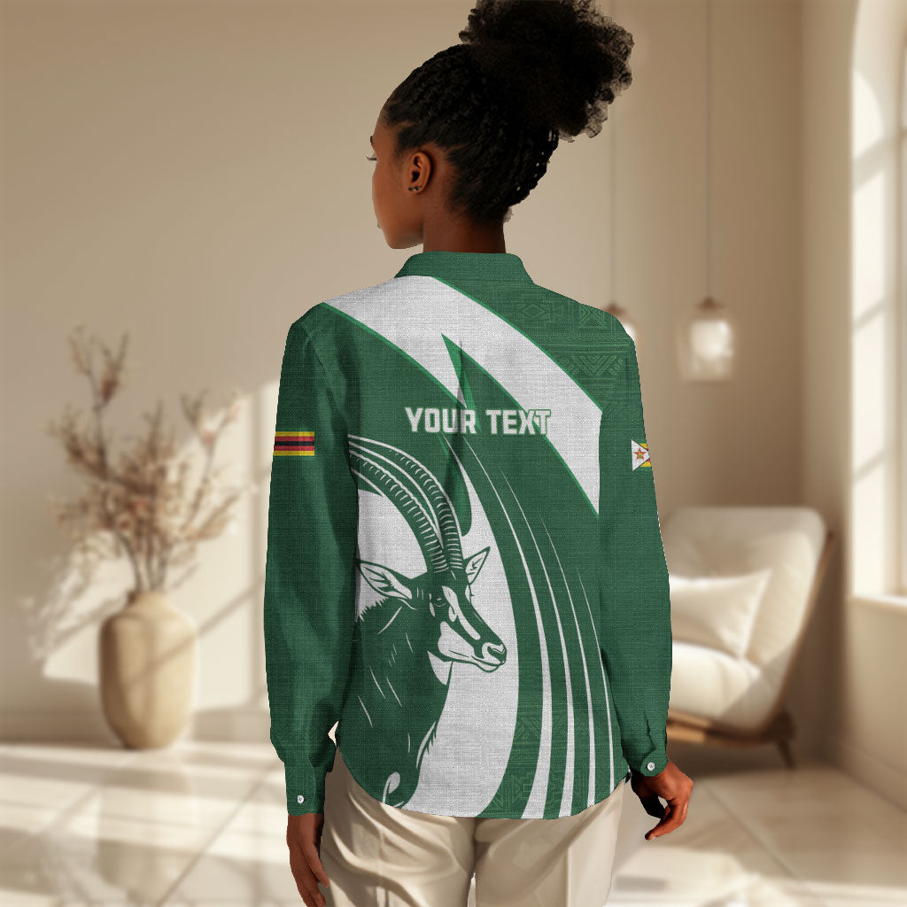 Zimbabwe Sables Afro Batik Personalized Women Casual Shirt