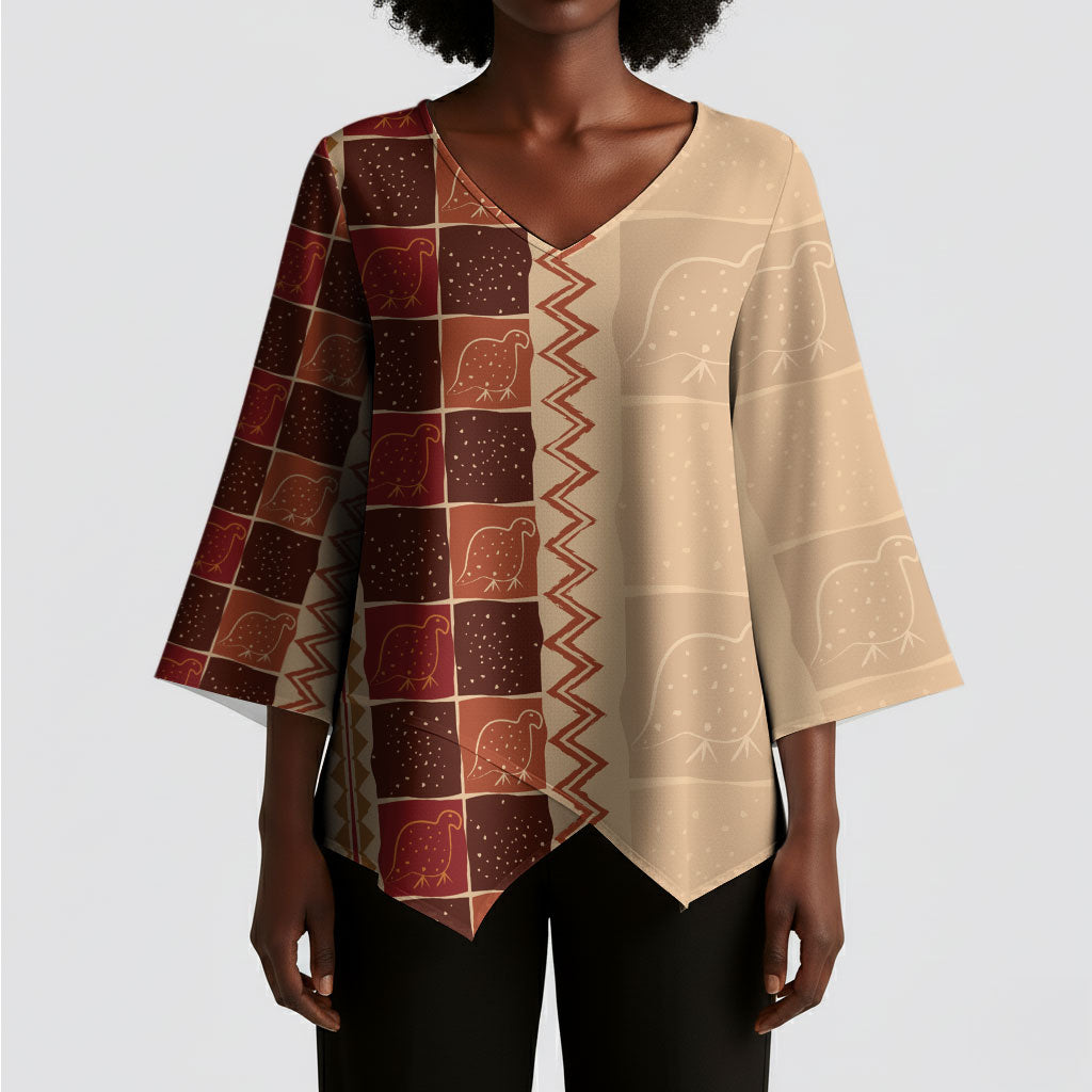 Zimbabwe Heritage Kudhinda Inspired Print Kimono Sleeve Blouse
