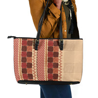 Zimbabwe Heritage Kudhinda Inspired Print Leather Tote Bag