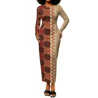 Zimbabwe Heritage Kudhinda Inspired Print Long Sleeve Bodycon Dress