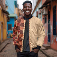 Zimbabwe Heritage Kudhinda Inspired Print Sleeve Zip Bomber Jacket