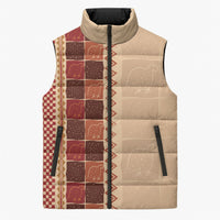 Zimbabwe Heritage Kudhinda Inspired Print Sleeveless Puffer Jacket