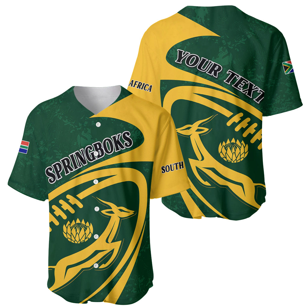 Personalised South Africa Rugby 2023 Baseball Jersey Bokke Champions Sporty Dynamics LT7 - Wonder Print Shop