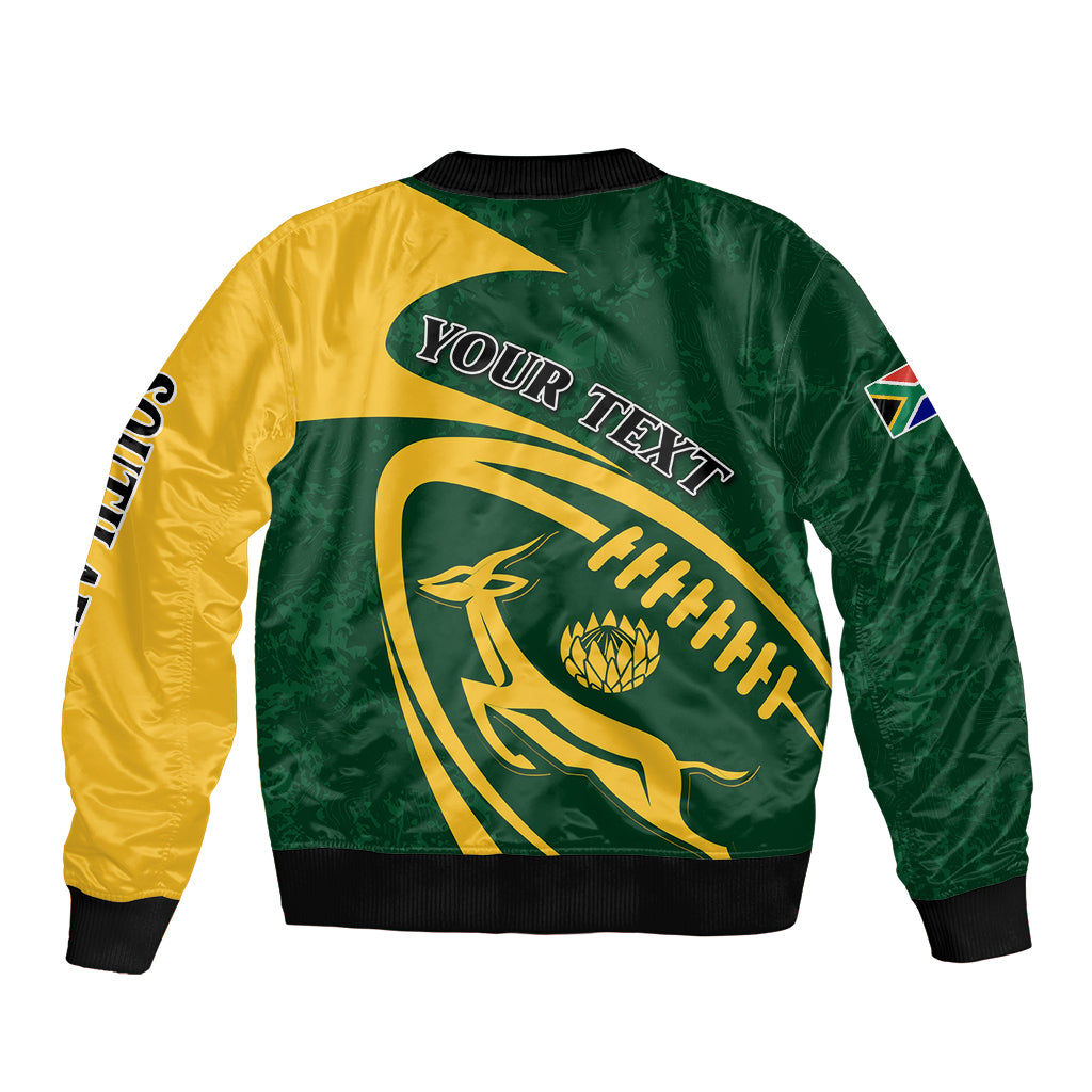 Personalised South Africa Rugby 2023 Bomber Jacket Bokke Champions Sporty Dynamics LT7 - Wonder Print Shop