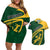 Personalised South Africa Rugby 2023 Couples Matching Off Shoulder Short Dress and Hawaiian Shirt Bokke Champions Sporty Dynamics LT7 - Wonder Print Shop