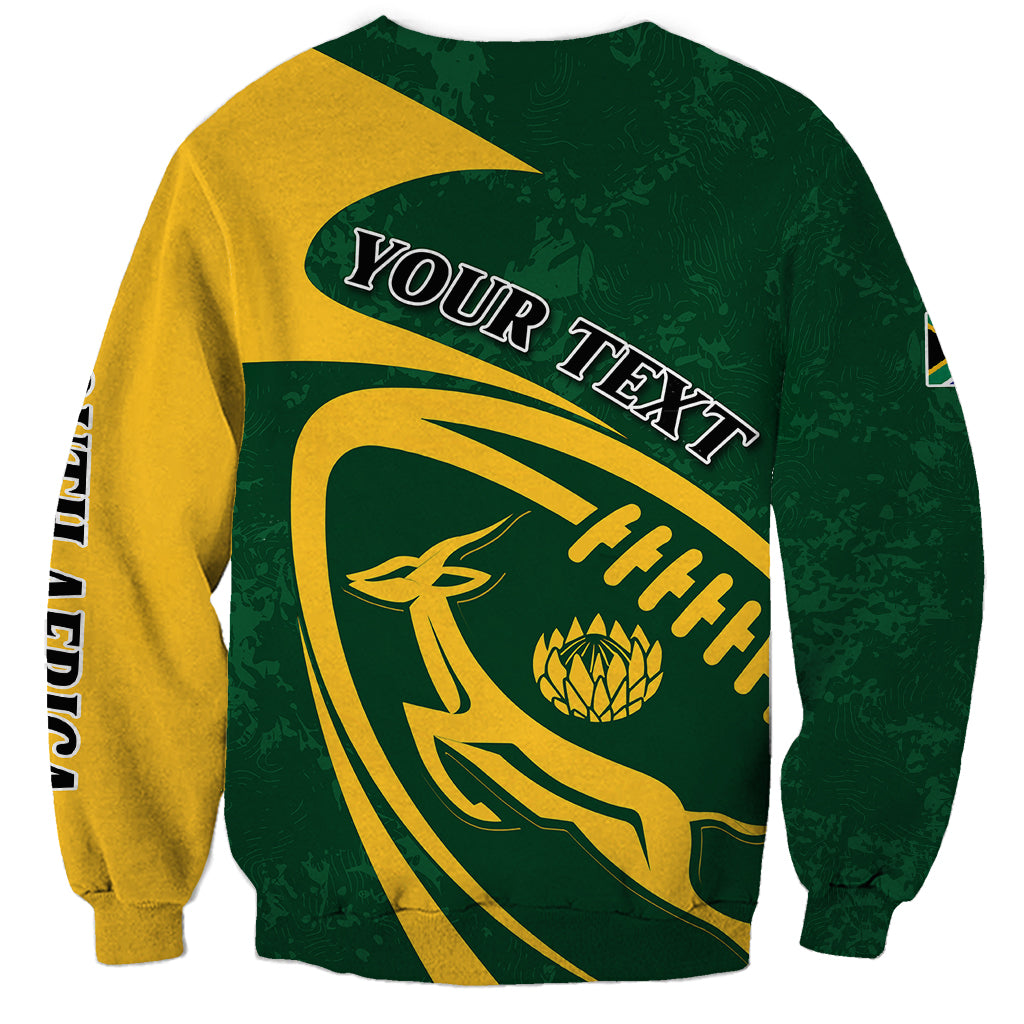Personalised South Africa Rugby 2023 Sweatshirt Bokke Champions Sporty Dynamics - Wonder Print Shop
