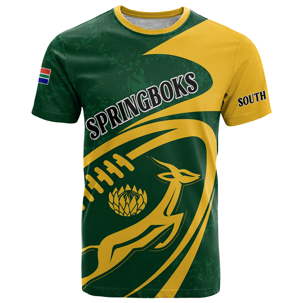 Personalised South Africa Rugby 2023 T Shirt Bokke Champions Sporty Dynamics - Wonder Print Shop