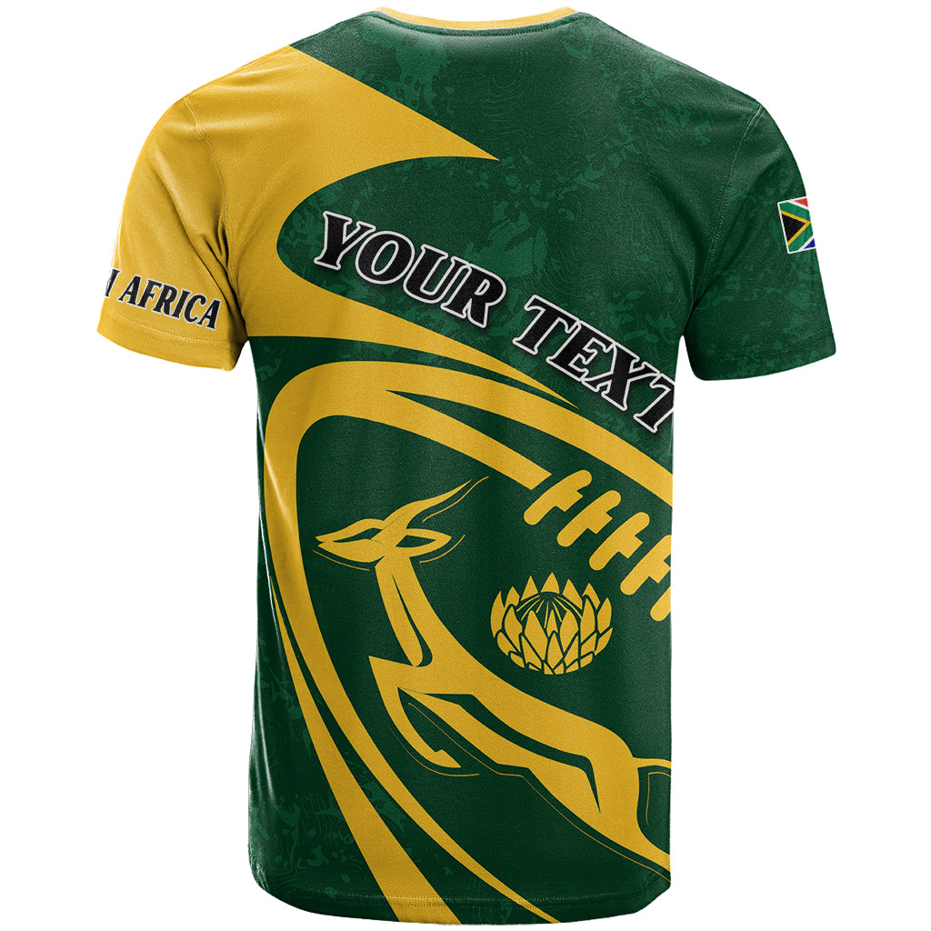 Personalised South Africa Rugby 2023 T Shirt Bokke Champions Sporty Dynamics - Wonder Print Shop