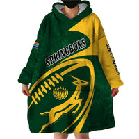 Personalised South Africa Rugby 2023 Wearable Blanket Hoodie Bokke Champions Sporty Dynamics - Wonder Print Shop