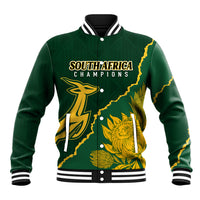 Personalised South Africa Rugby 2023 Baseball Jacket Bokke Champions Kente Ethnic LT7 - Wonder Print Shop