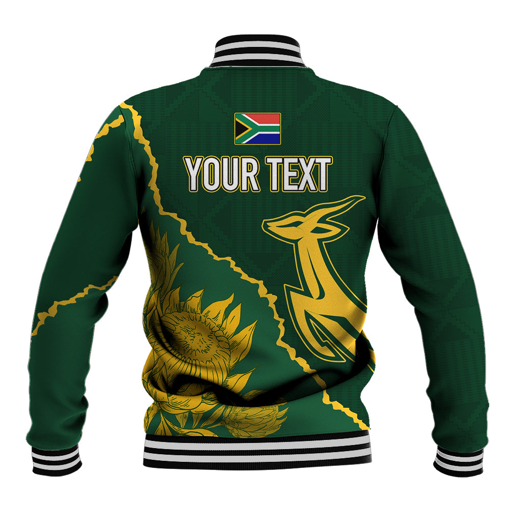 Personalised South Africa Rugby 2023 Baseball Jacket Bokke Champions Kente Ethnic LT7 - Wonder Print Shop