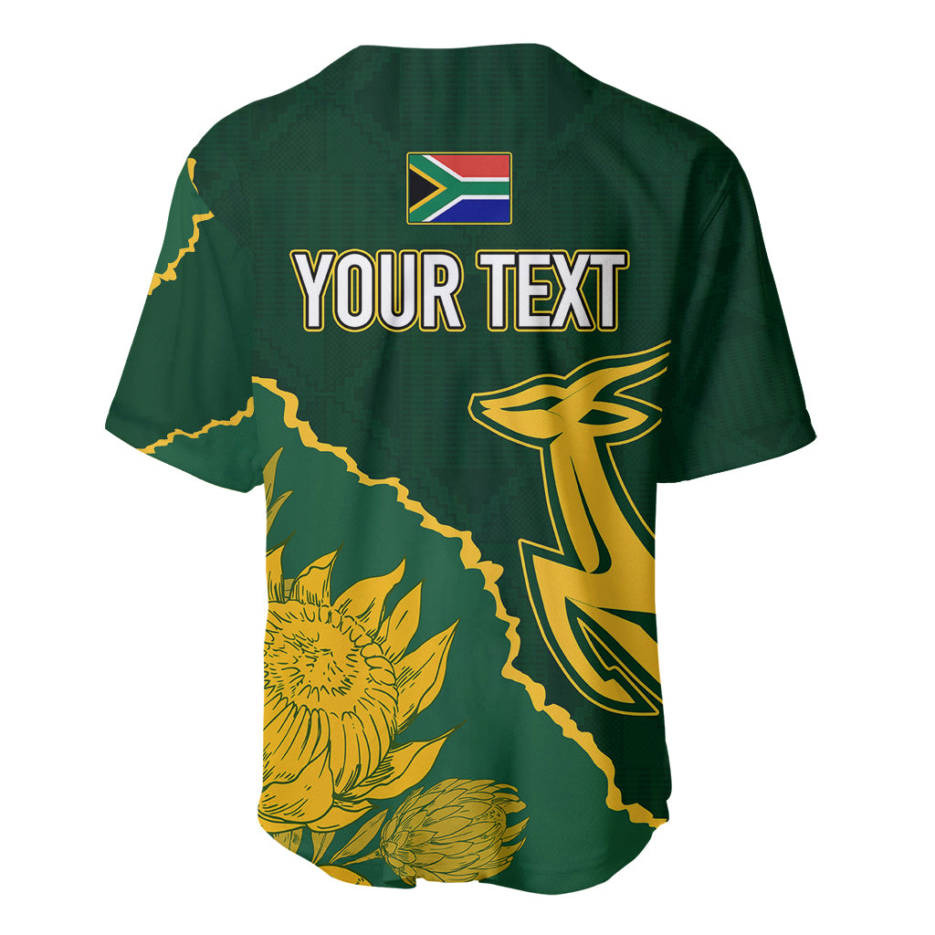 Personalised South Africa Rugby 2023 Baseball Jersey Bokke Champions Kente Ethnic LT7 - Wonder Print Shop