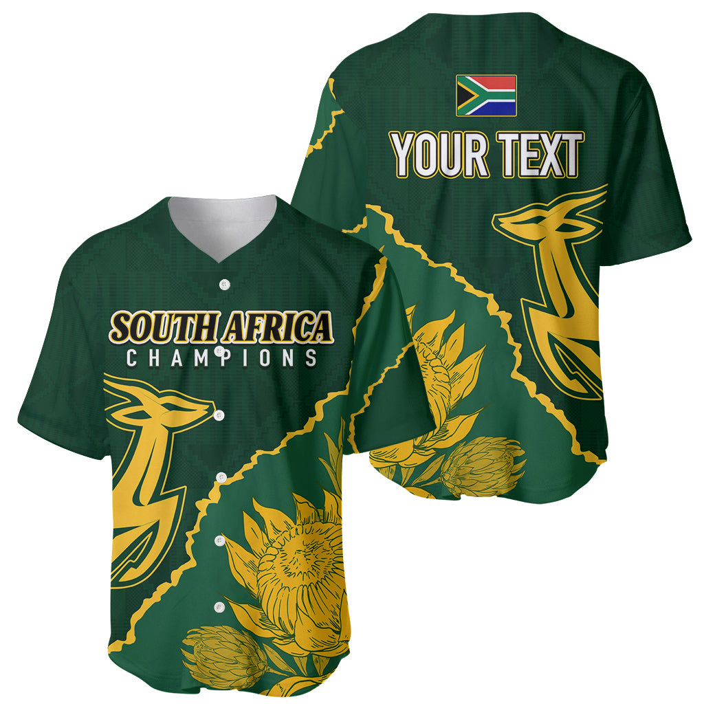 Personalised South Africa Rugby 2023 Baseball Jersey Bokke Champions Kente Ethnic LT7 - Wonder Print Shop