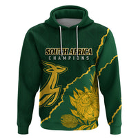 Personalised South Africa Rugby 2023 Hoodie Bokke Champions Kente Ethnic - Wonder Print Shop