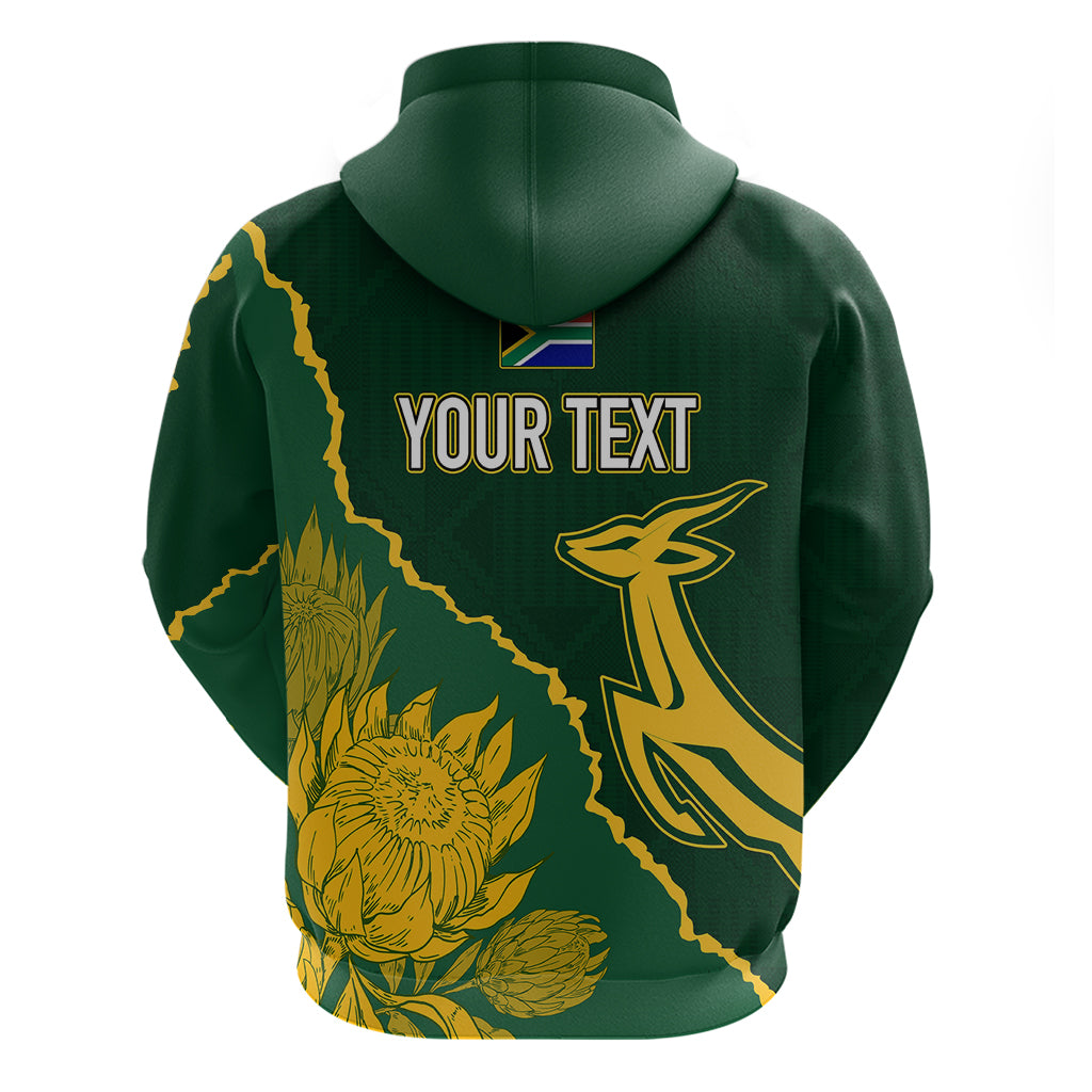 Personalised South Africa Rugby 2023 Hoodie Bokke Champions Kente Ethnic - Wonder Print Shop