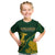 Personalised South Africa Rugby 2023 Kid T Shirt Bokke Champions Kente Ethnic - Wonder Print Shop