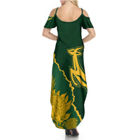 Personalised South Africa Rugby 2023 Summer Maxi Dress Bokke Champions Kente Ethnic - Wonder Print Shop