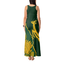 Personalised South Africa Rugby 2023 Tank Maxi Dress Bokke Champions Kente Ethnic - Wonder Print Shop