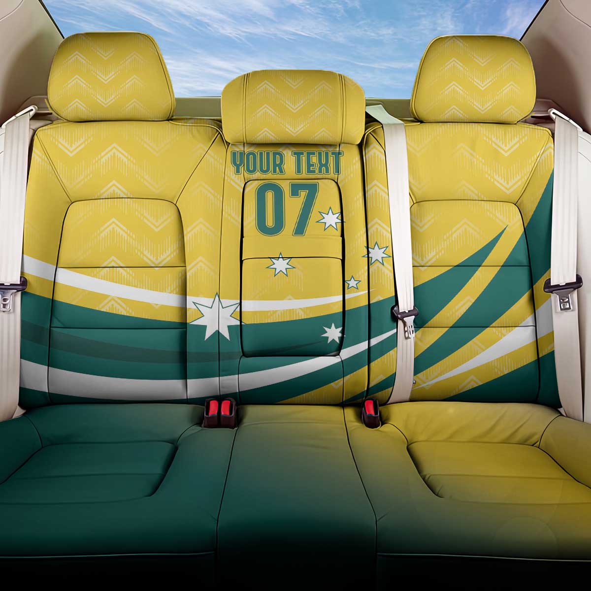 Australia 2024 Olympics Custom Back Car Seat Cover Rise of the Roos LT7 - Wonder Print Shop