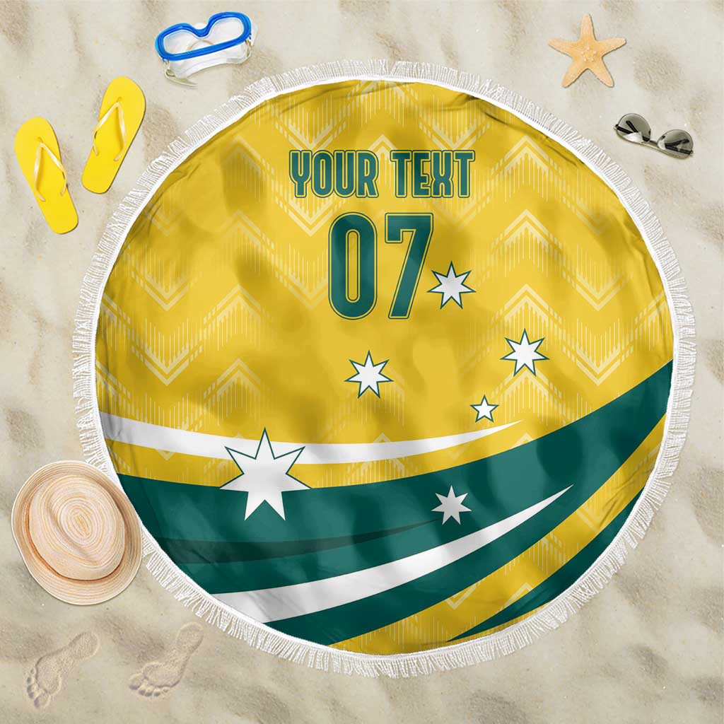 Australia 2024 Olympics Custom Beach Blanket Rise of the Roos LT7 - Wonder Print Shop
