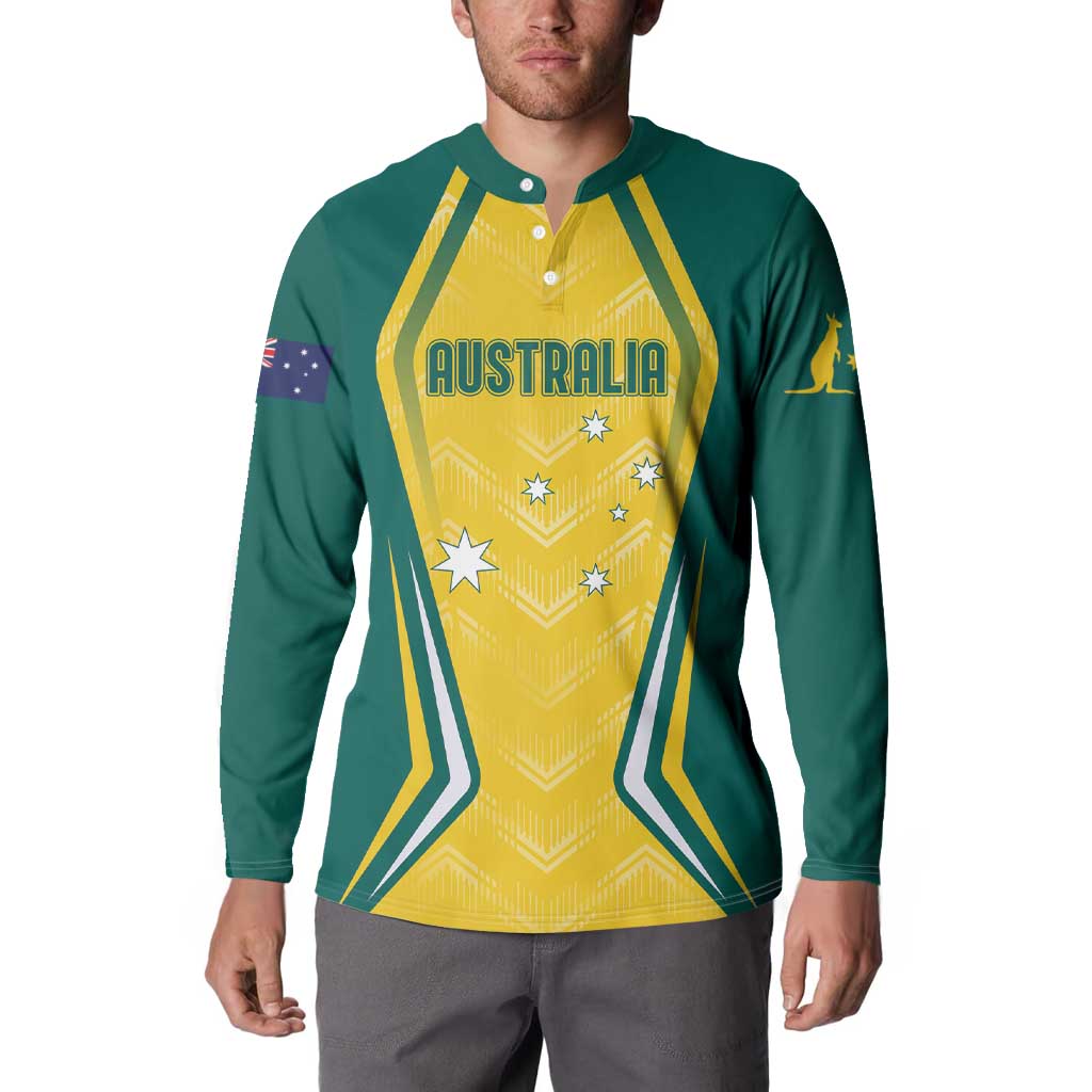 Australia 2024 Olympics Custom Button Sweatshirt Rise of the Roos LT7 - Wonder Print Shop
