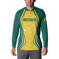 Australia 2024 Olympics Custom Button Sweatshirt Rise of the Roos LT7 - Wonder Print Shop