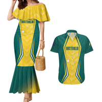 Australia 2024 Olympics Custom Couples Matching Mermaid Dress and Hawaiian Shirt Rise of the Roos LT7 - Wonder Print Shop