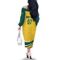 Australia 2024 Olympics Custom Family Matching Off The Shoulder Long Sleeve Dress and Hawaiian Shirt Rise of the Roos - Wonder Print Shop