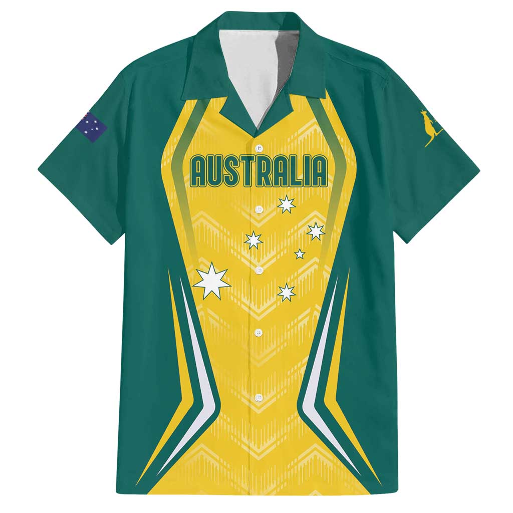 Australia 2024 Olympics Custom Family Matching Off Shoulder Maxi Dress and Hawaiian Shirt Rise of the Roos LT7 - Wonder Print Shop