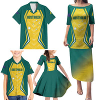 Australia 2024 Olympics Custom Family Matching Puletasi and Hawaiian Shirt Rise of the Roos - Wonder Print Shop