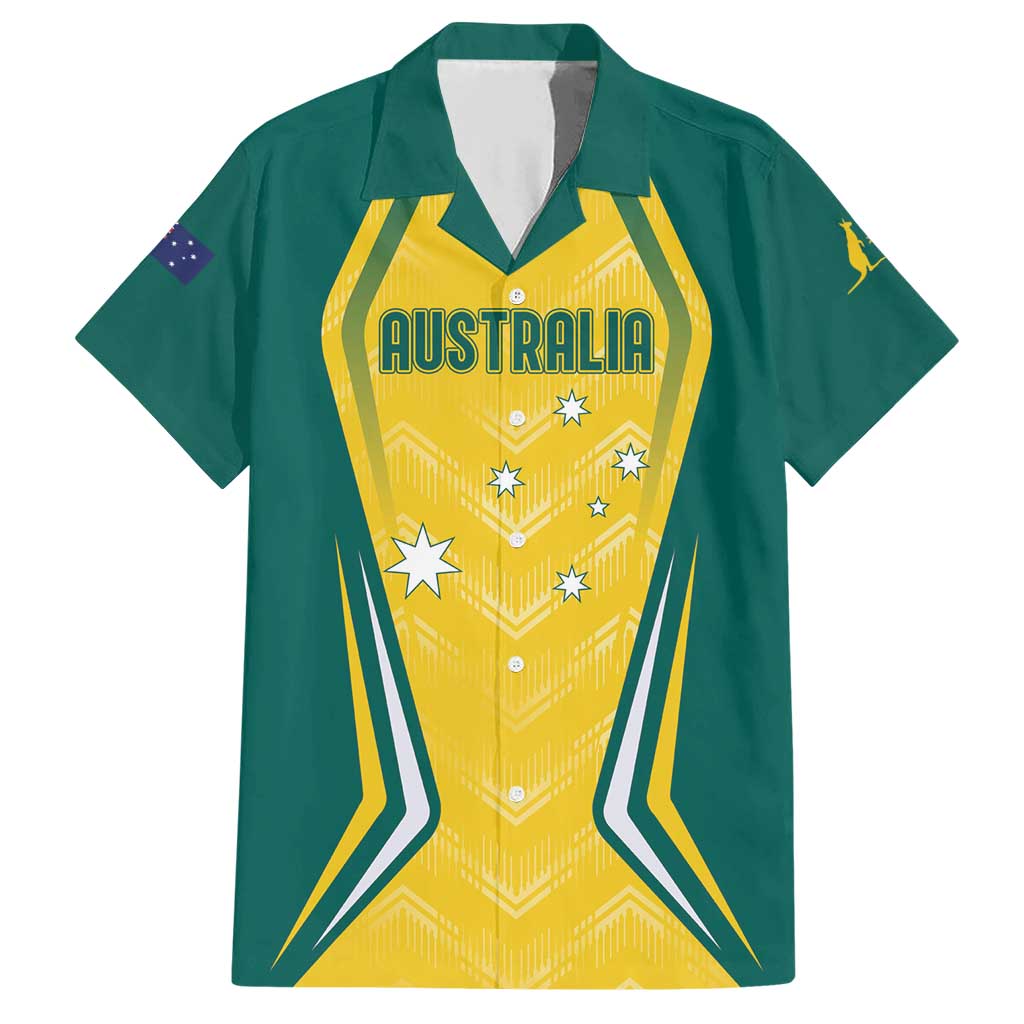 Australia 2024 Olympics Custom Family Matching Short Sleeve Bodycon Dress and Hawaiian Shirt Rise of the Roos - Wonder Print Shop