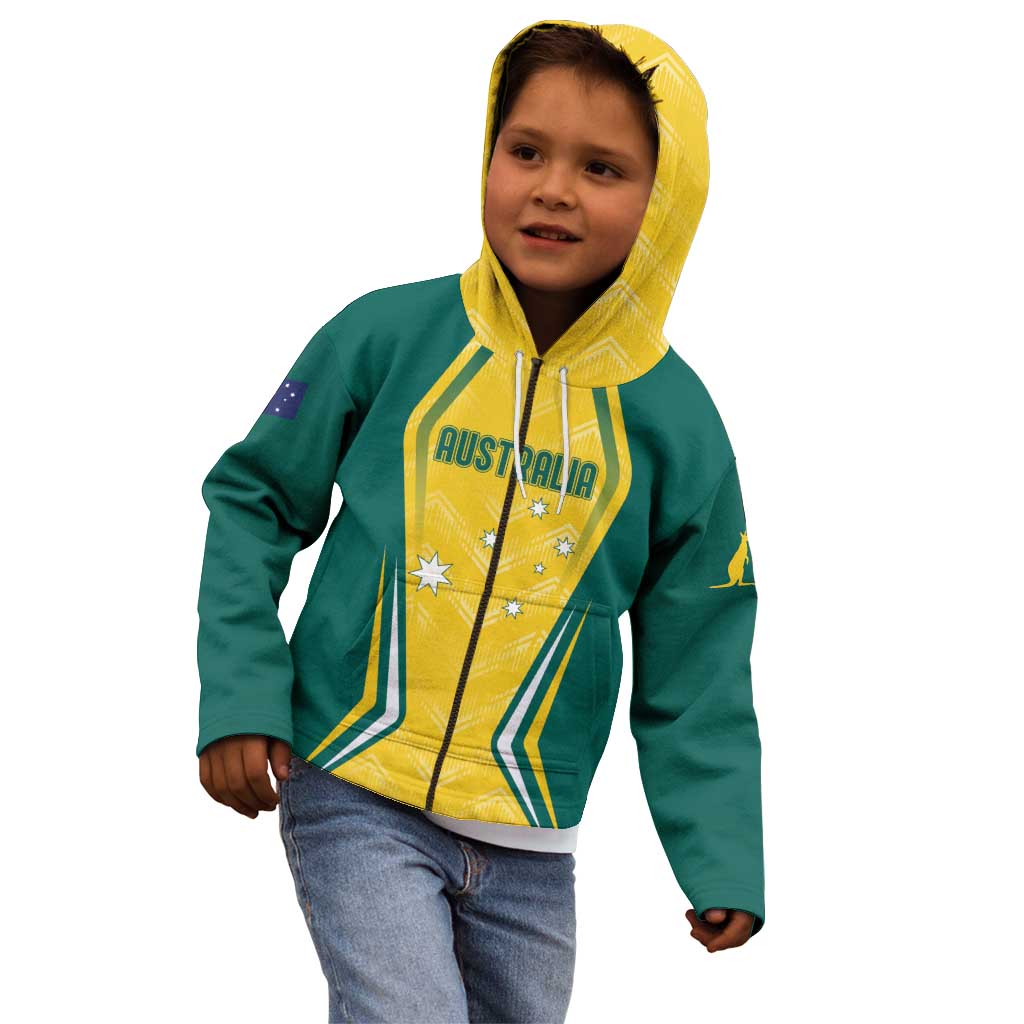 Australia 2024 Olympics Custom Kid Hoodie Rise of the Roos - Wonder Print Shop