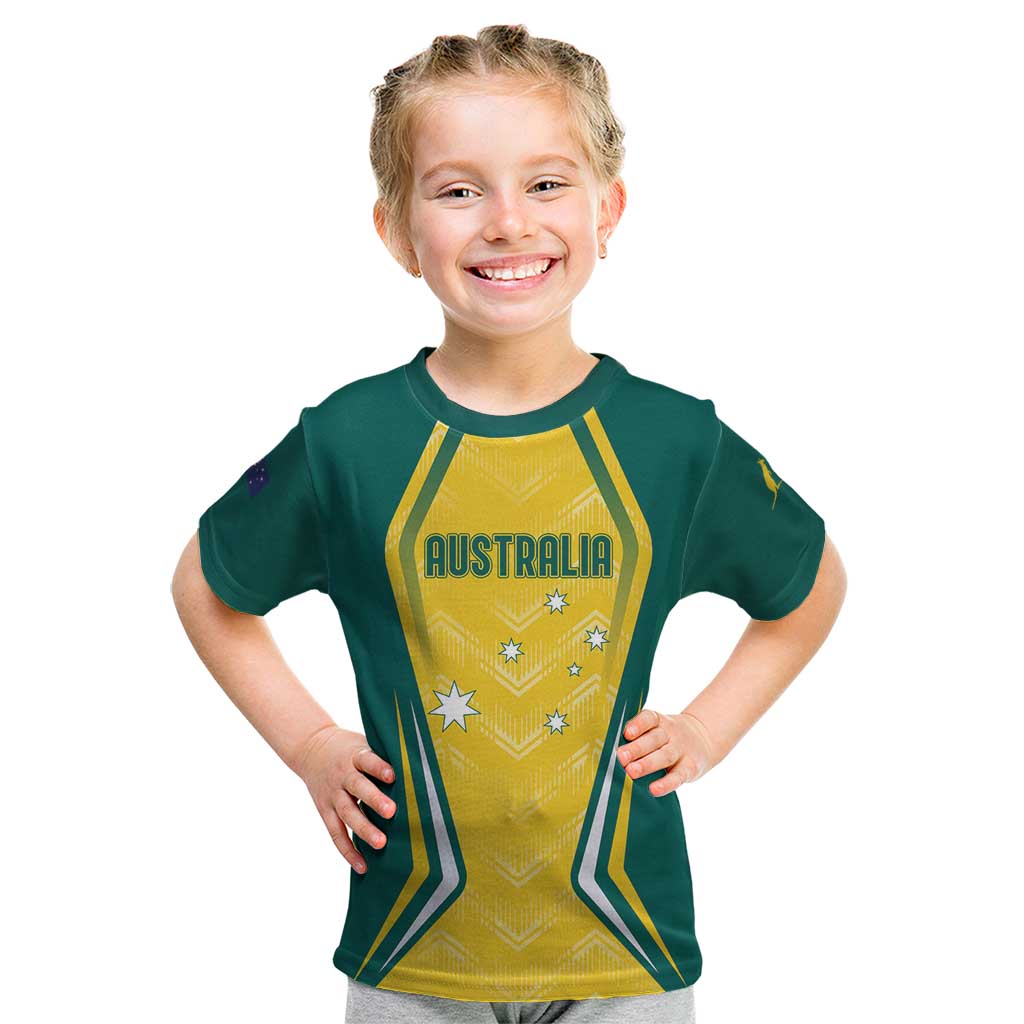Australia 2024 Olympics Custom Kid T Shirt Rise of the Roos - Wonder Print Shop