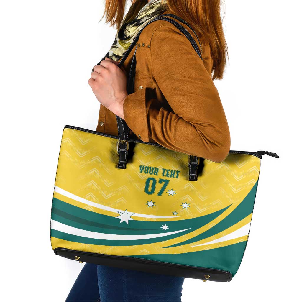 Australia 2024 Olympics Custom Leather Tote Bag Rise of the Roos - Wonder Print Shop