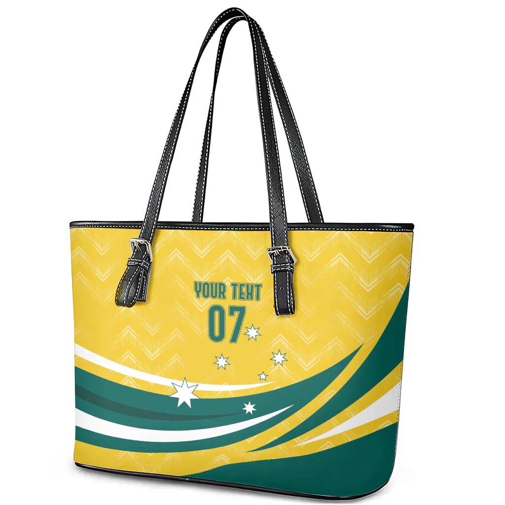 Australia 2024 Olympics Custom Leather Tote Bag Rise of the Roos - Wonder Print Shop