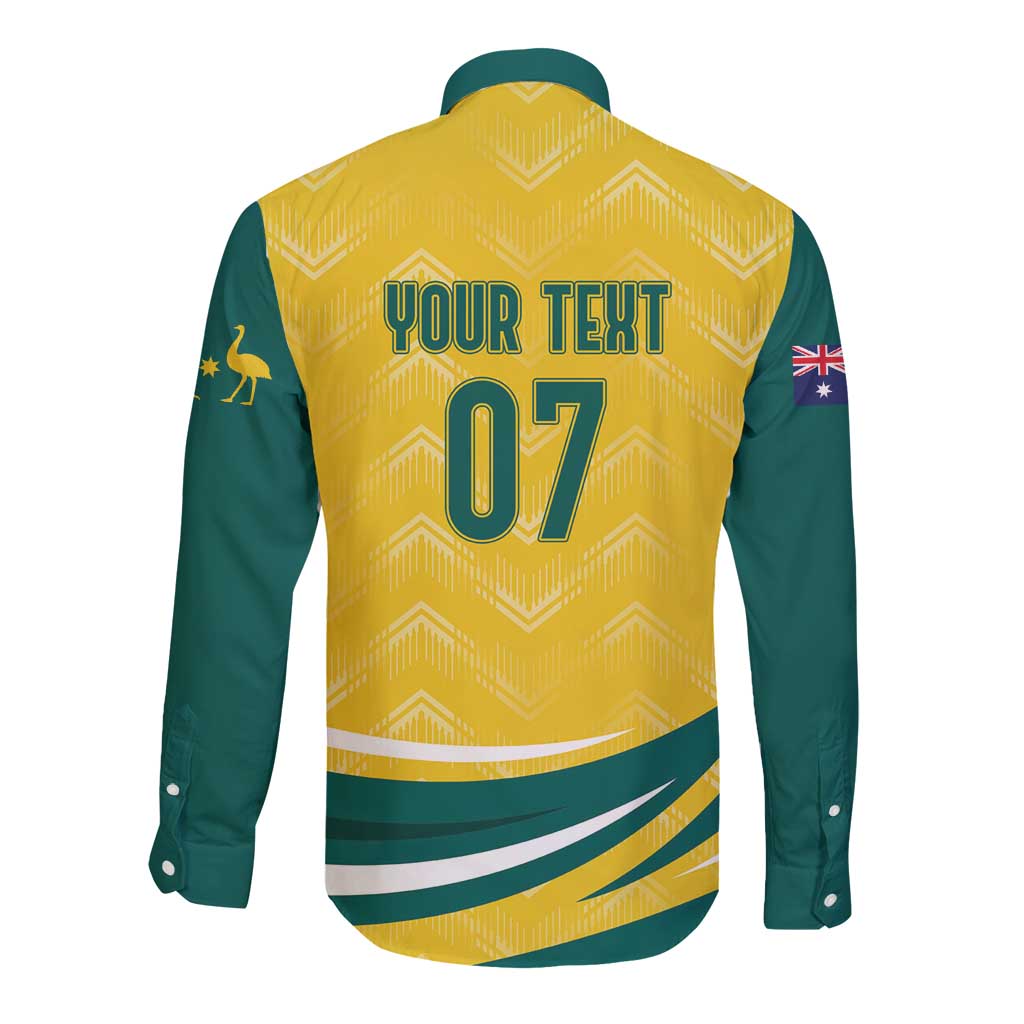 Australia 2024 Olympics Custom Long Sleeve Button Shirt Rise of the Roos - Wonder Print Shop