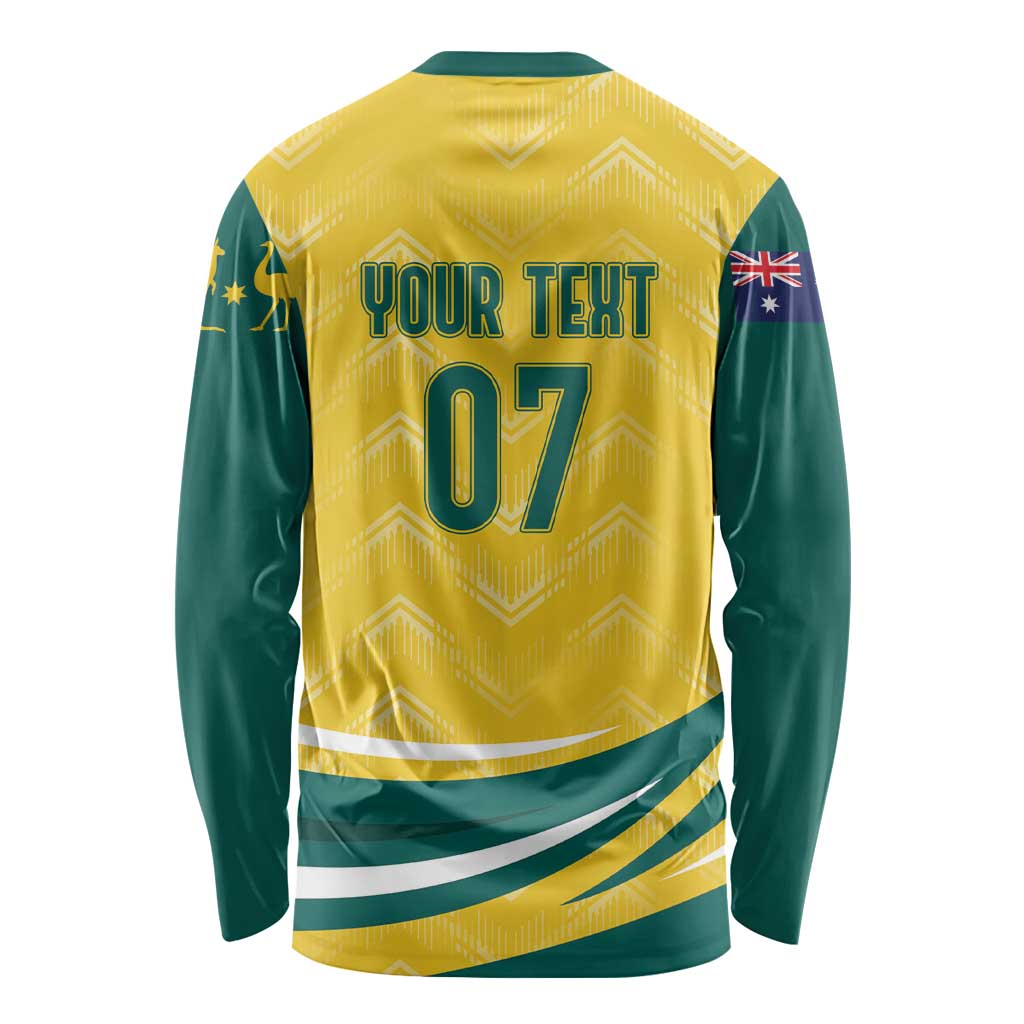 Australia 2024 Olympics Custom Long Sleeve Shirt Rise of the Roos - Wonder Print Shop