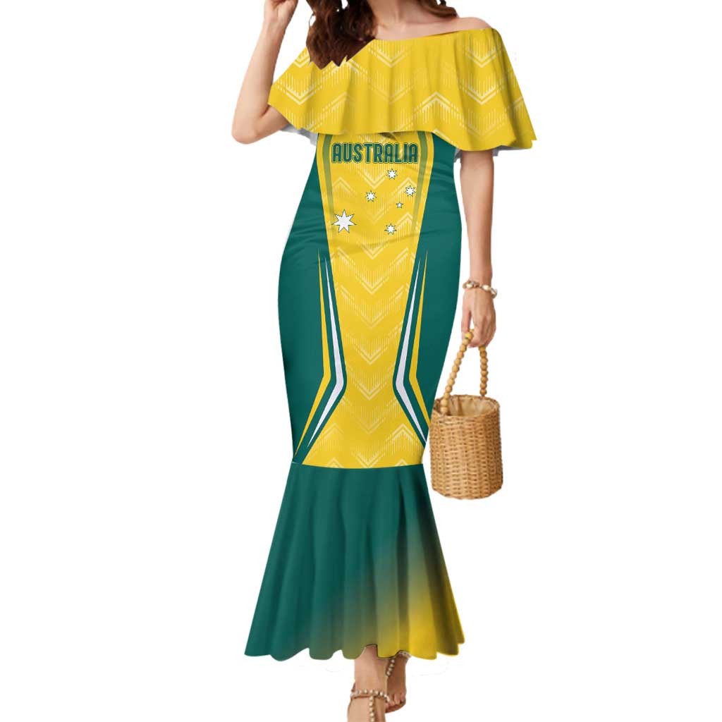 Australia 2024 Olympics Custom Mermaid Dress Rise of the Roos - Wonder Print Shop