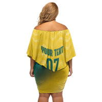 Australia 2024 Olympics Custom Off Shoulder Short Dress Rise of the Roos - Wonder Print Shop