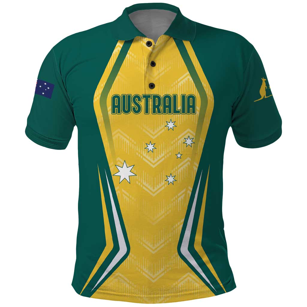 Australia 2024 Olympics Custom Polo Shirt Rise of the Roos - Wonder Print Shop
