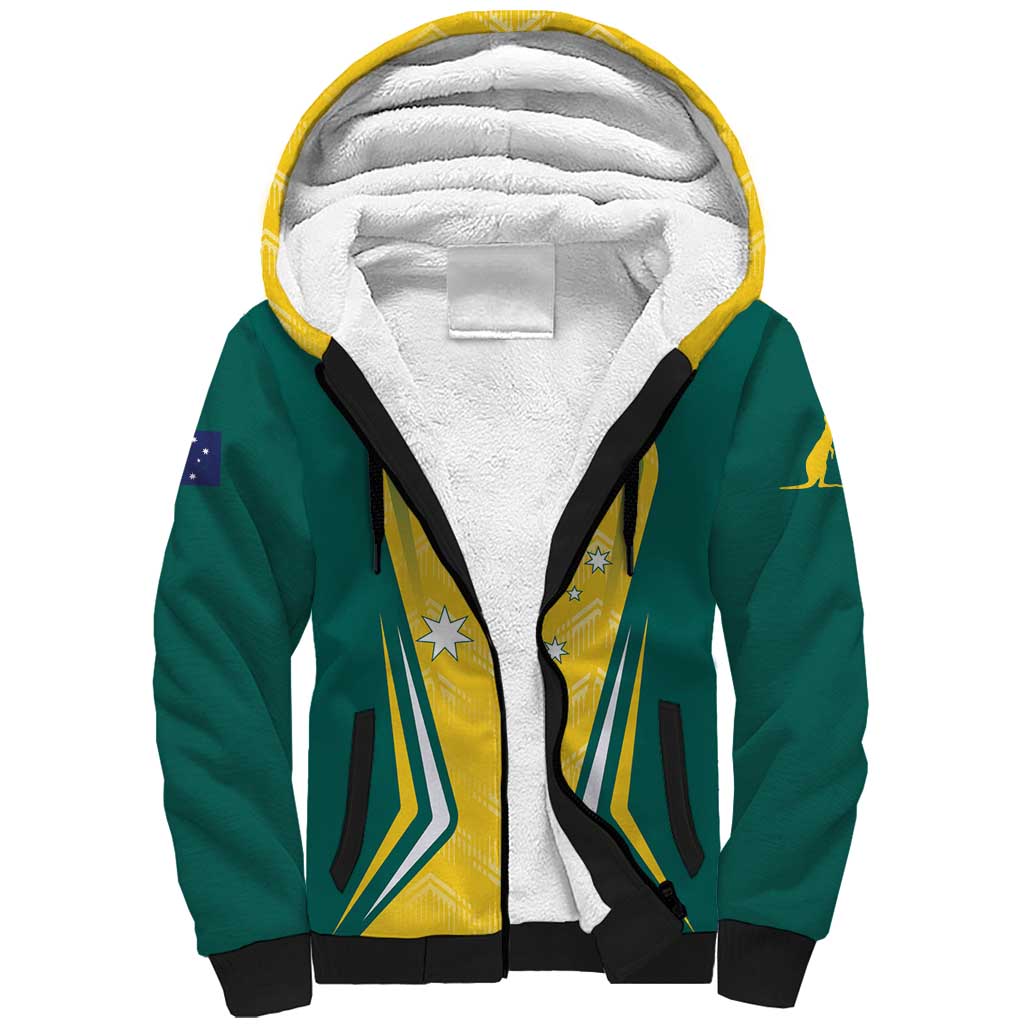 Australia 2024 Olympics Custom Sherpa Hoodie Rise of the Roos - Wonder Print Shop