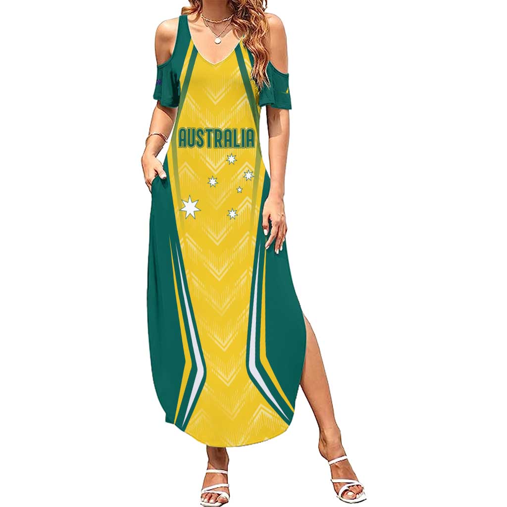 Australia 2024 Olympics Custom Summer Maxi Dress Rise of the Roos - Wonder Print Shop