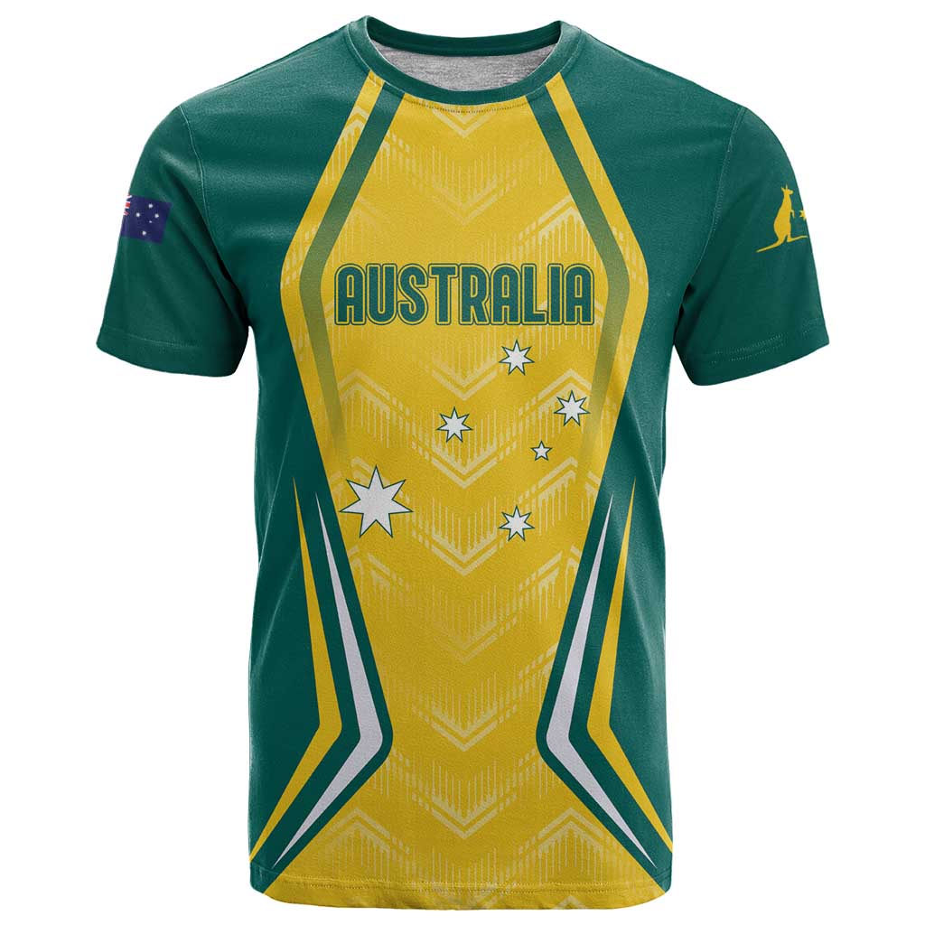 Australia 2024 Olympics Custom T Shirt Rise of the Roos - Wonder Print Shop