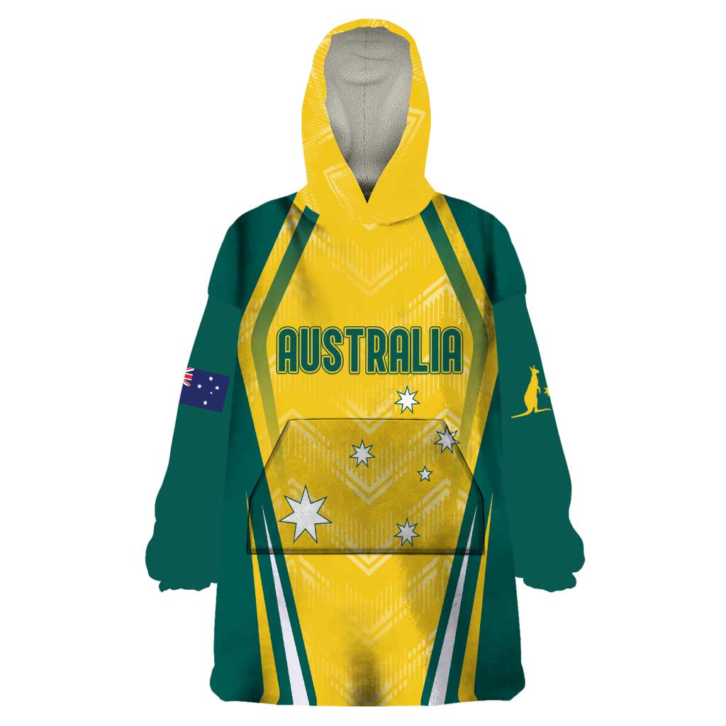 Australia 2024 Olympics Custom Wearable Blanket Hoodie Rise of the Roos - Wonder Print Shop