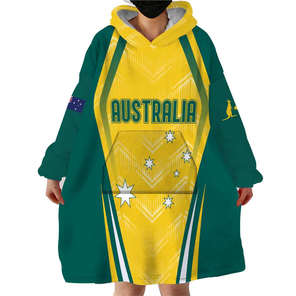Australia 2024 Olympics Custom Wearable Blanket Hoodie Rise of the Roos - Wonder Print Shop