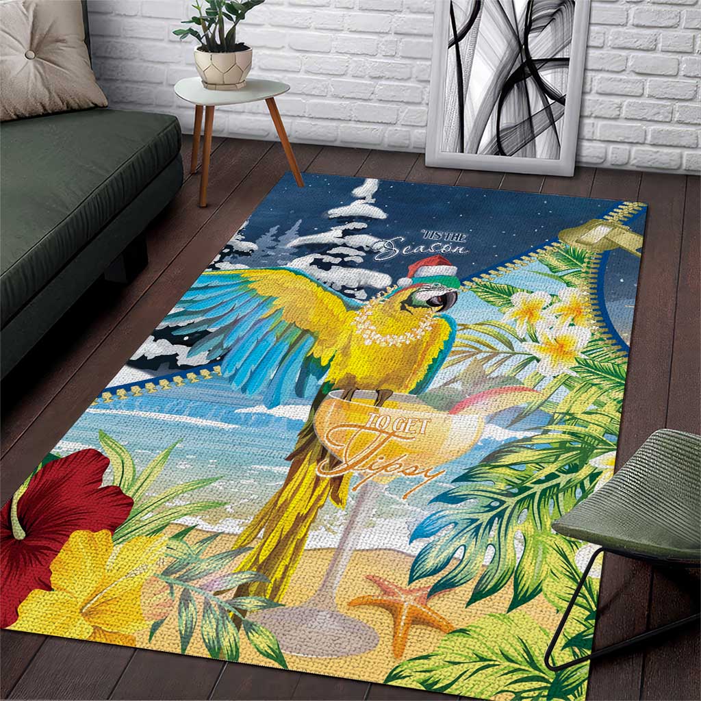 Funny Tropical Christmas Area Rug Tis The Season To Get Tipsy LT7 - Wonder Print Shop